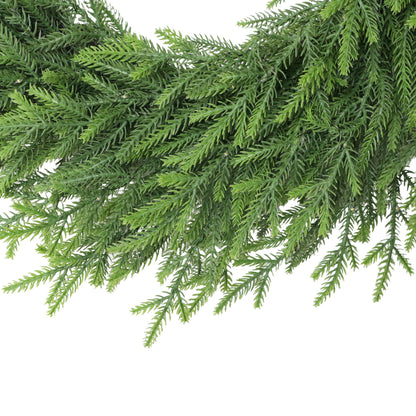 Puleo Classics Prelit Deluxe Pine Wreath - 24 in B/O Rice Lights