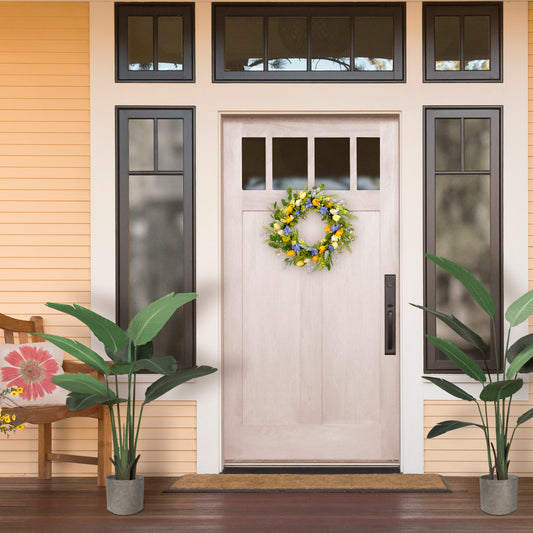 Puleo International 30" Artificial Tulip Floral Spring Door Wreath, Multicolor
