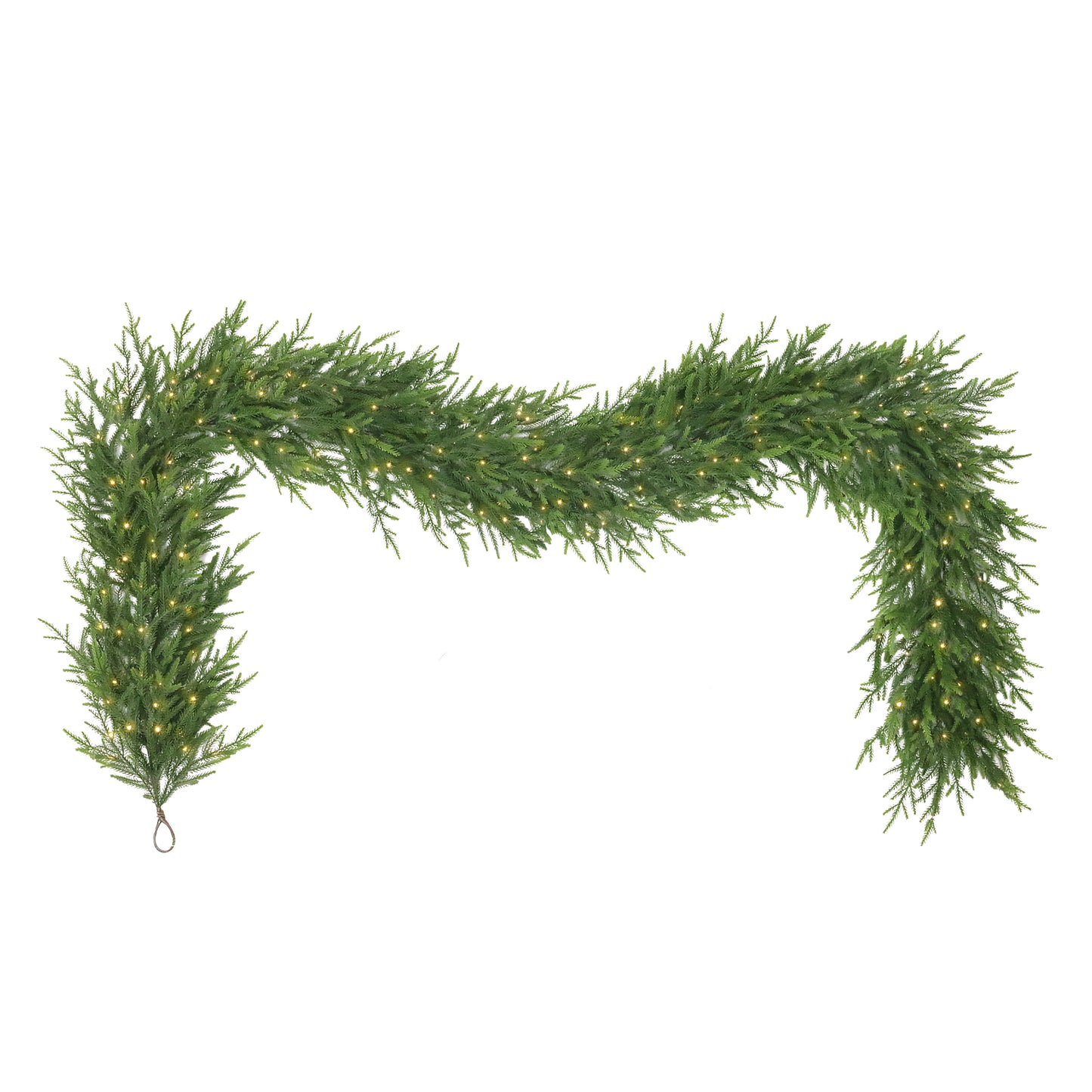 Puleo Classics Prelit Deluxe Pine Garland - 10ft B/O Rice Lights