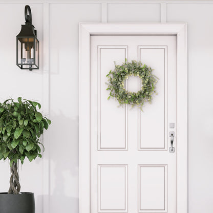 24" Artificial Eucalyptus Spring Wreath With Green Leaves