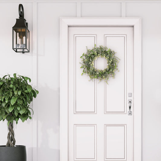 24" Artificial Eucalyptus Spring Wreath With Green Leaves