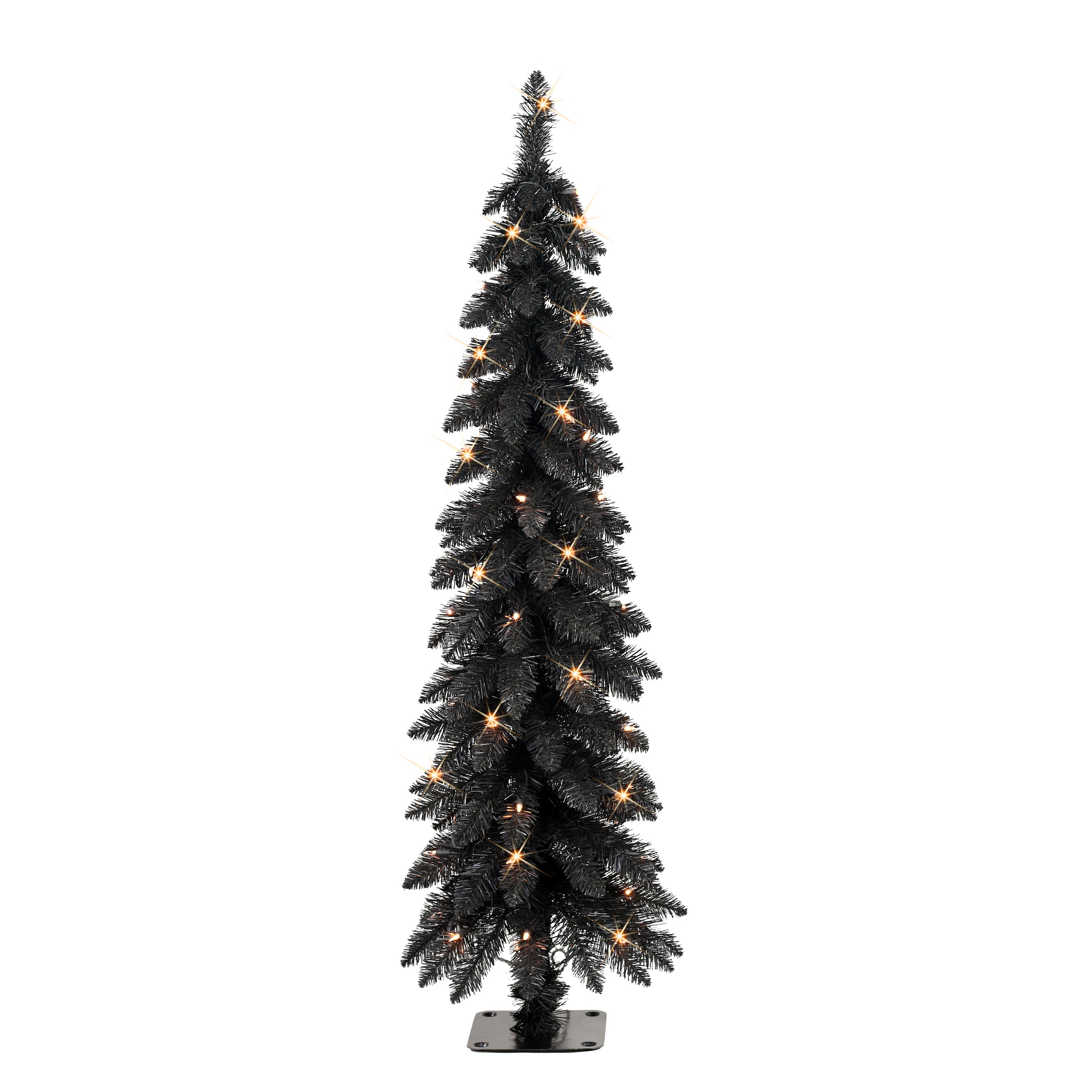 4 ft Pre-Lit Black Artificial Alpine Pencil Tree – puleointl