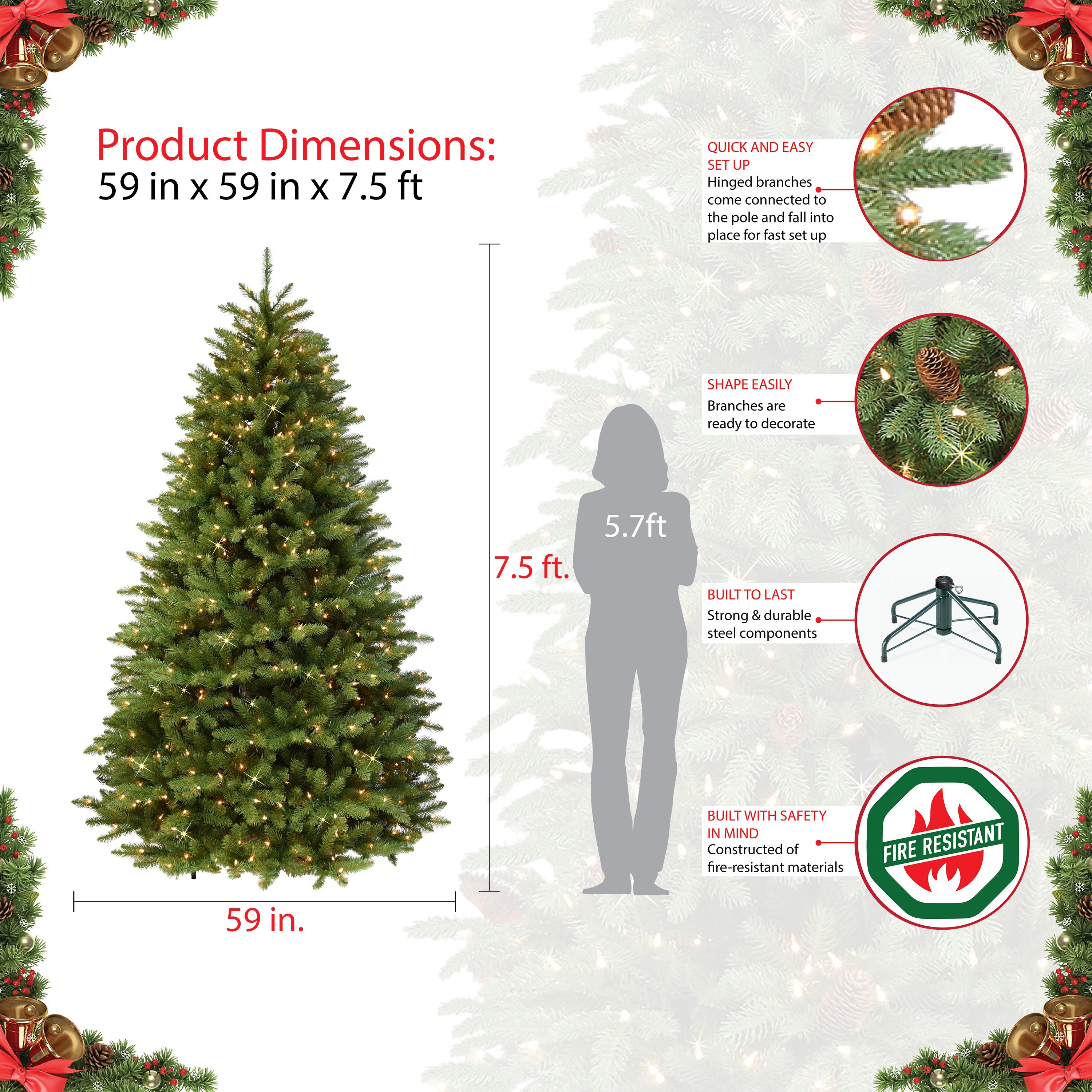Puleo International クリスマスツリー FFPT-75C35 Puleo International クリスマスツリー FFPT-75C35 Puleo