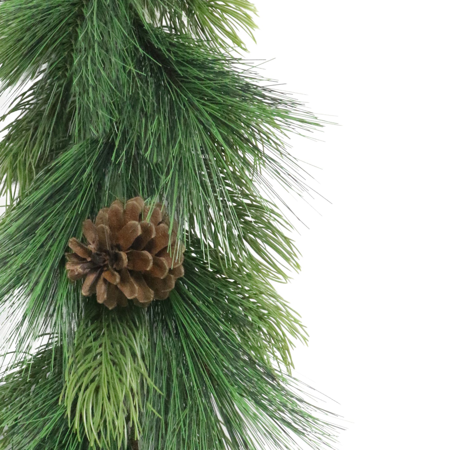 9ft x 10" Hardneedle Garland With Pinecones, 102 Branch Tips