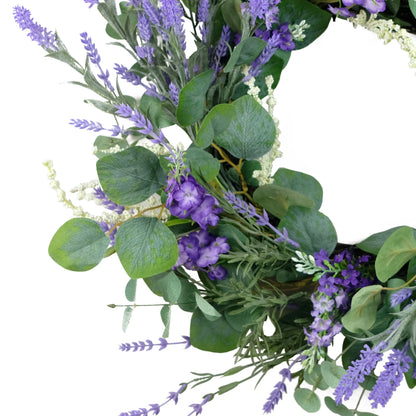 24" Artificial Lavender & Eucalyptus Floral Spring Wreath