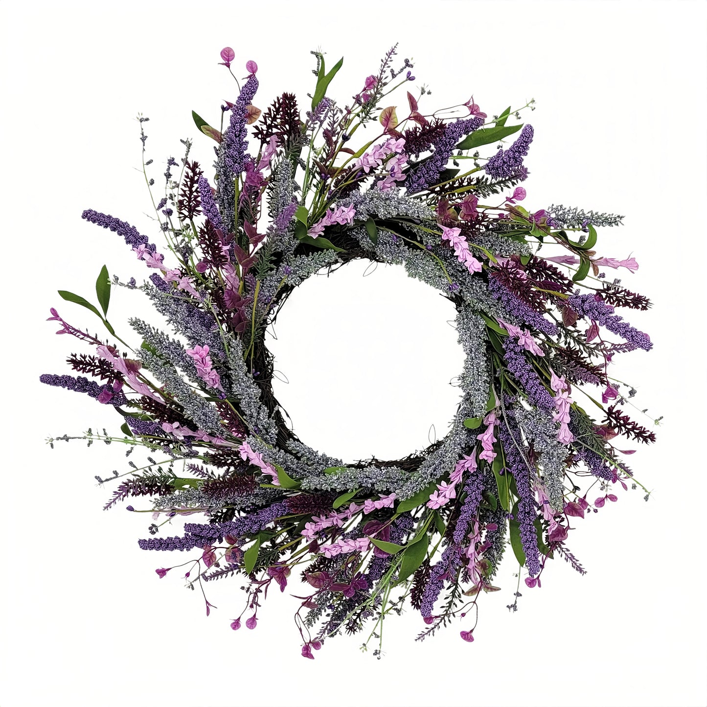 24" Artificial Lavender Floral Spring Wreath