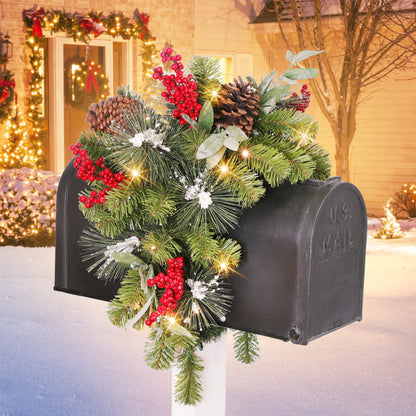36 in. x 16 in. Pre-Lit Mailbox Cover