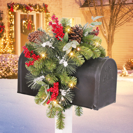 36 in. x 16 in. Pre-Lit Mailbox Cover