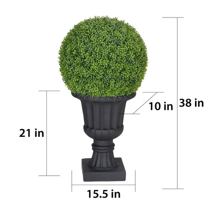 38" Single Ball Topiary Boxwood Artificial Tree