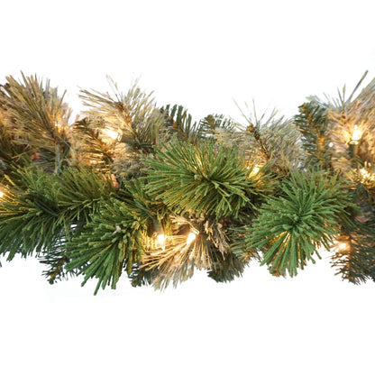 9ft x 10" Pre-lit Oklahoma Pine Garland, 160 Branch Tips, 100 UL Clear Lights