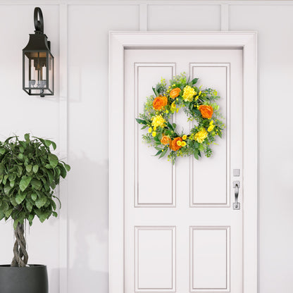 24" Artificial Peony Floral Spring Wreath