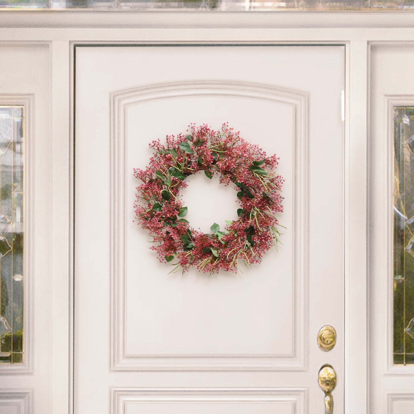 24" Artificial Gypsophila Floral Spring Wreath