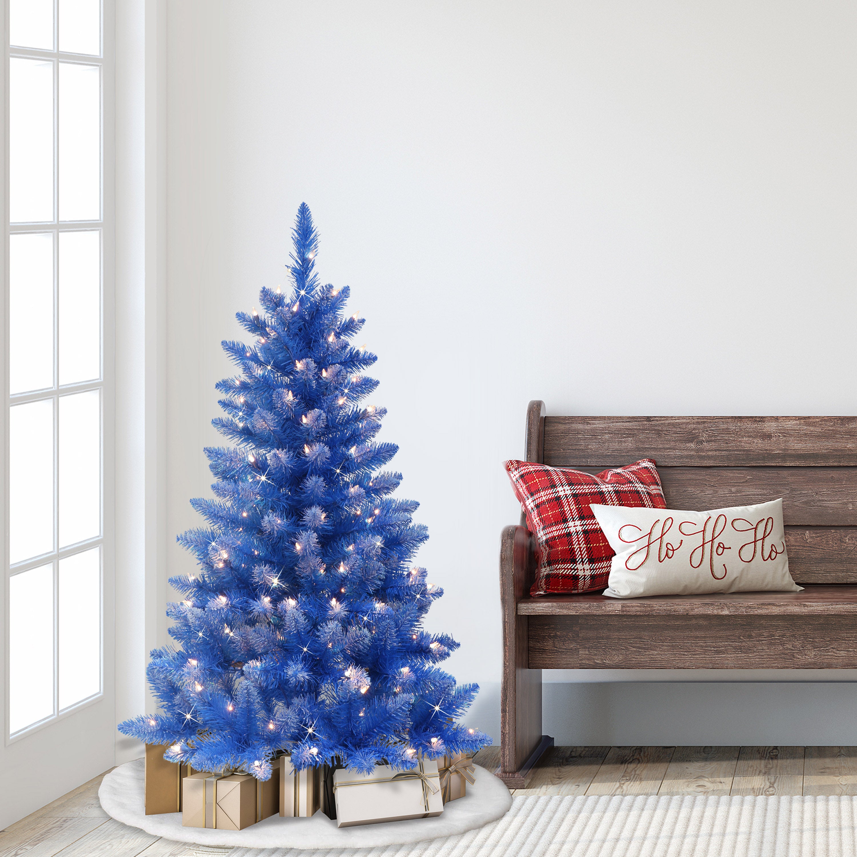 4' Pre-Lit Fashion Blue Artificial Christmas Tree