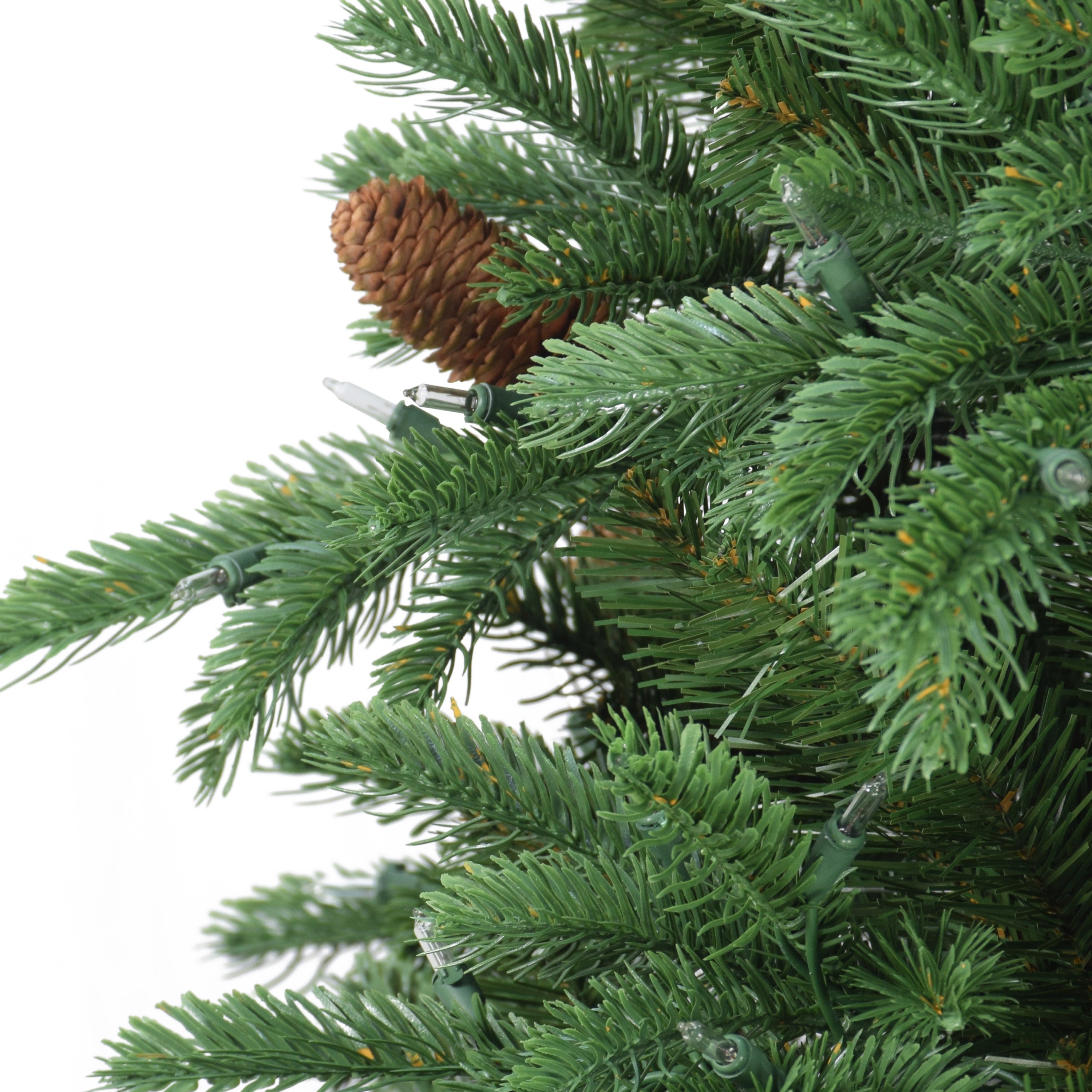 7.5 ft Pre-Lit Flocked Slim Montville Spruce Artificial Christmas