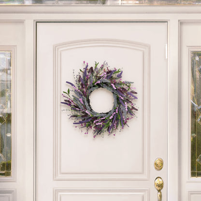 24" Artificial Lavender Floral Spring Wreath