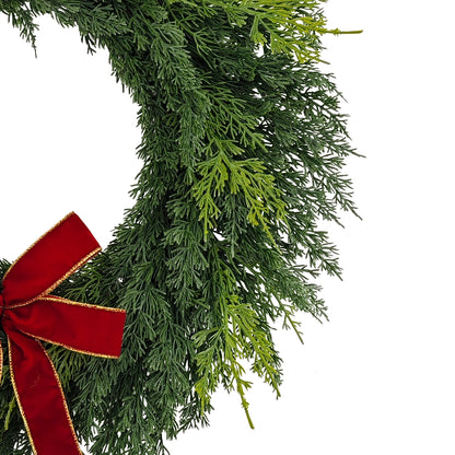 22" Cypress Wreath Wreath, 102 Branch Tips