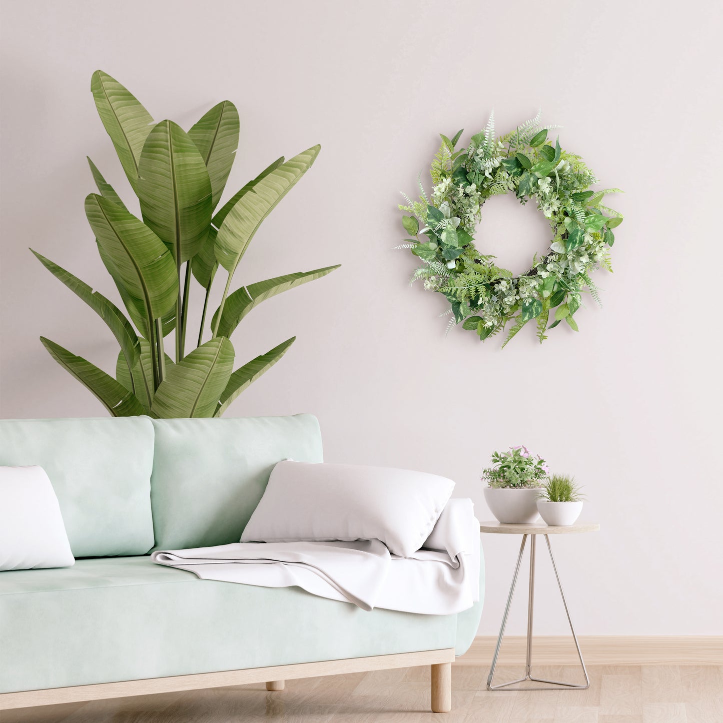 26" Artificial Eucalyptus Floral Spring Wreath