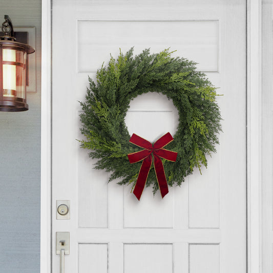 22" Cypress Wreath Wreath, 102 Branch Tips
