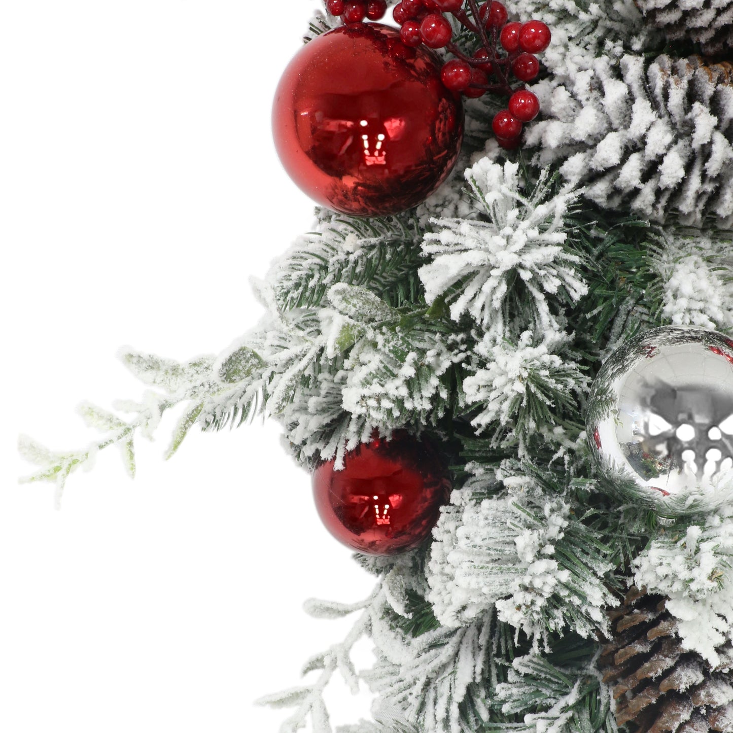 6' x 10" Battery-Operated Pre-Lit Flocked Decorated Artificial Garland