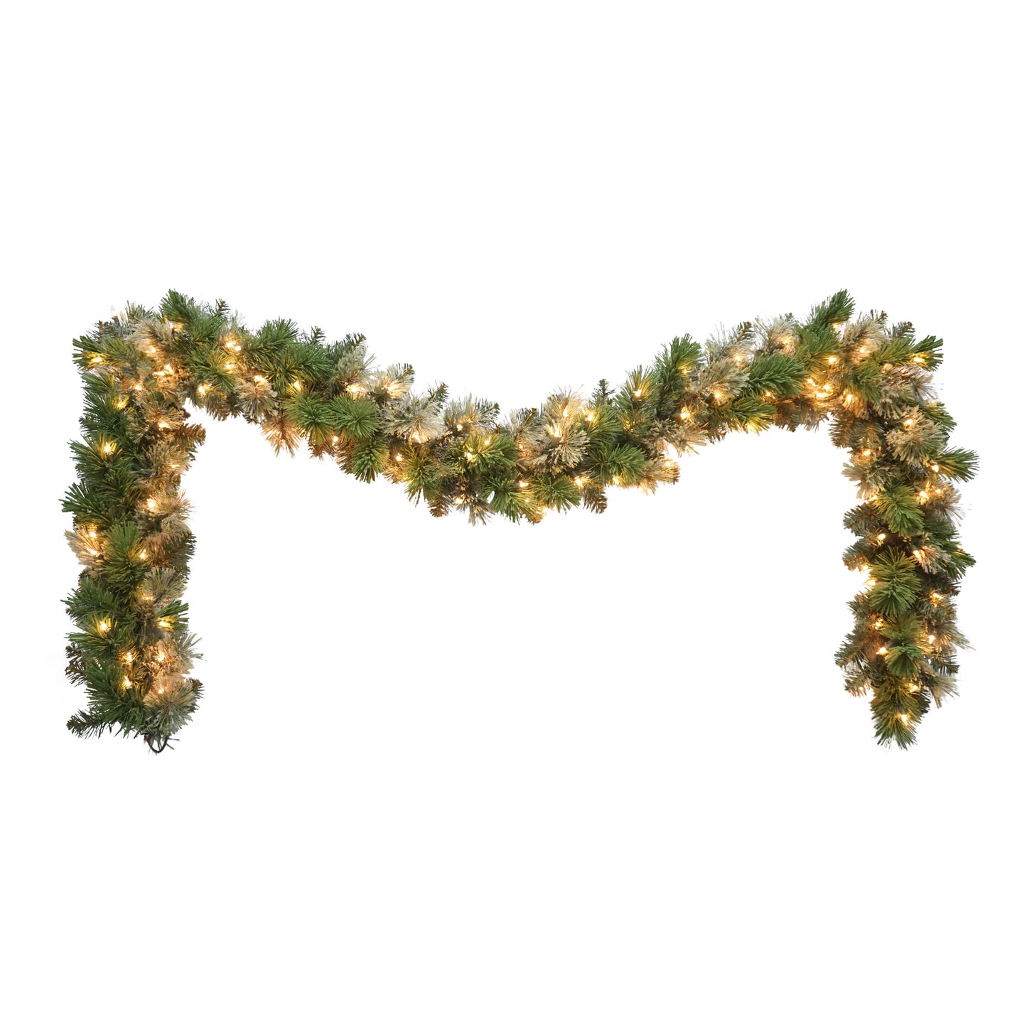 9ft x 10" Pre-lit Oklahoma Pine Garland, 160 Branch Tips, 100 UL Clear Lights
