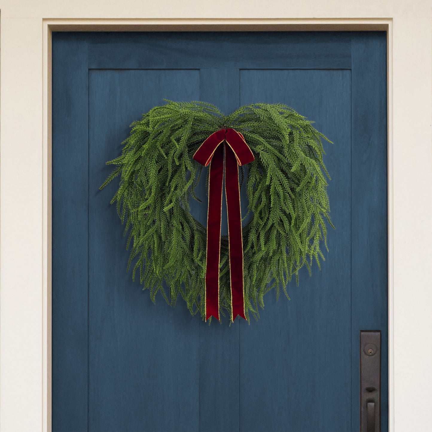22" Norfolk Pine Wreath, 58 Branch Tips