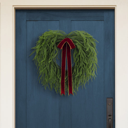 22" Norfolk Pine Wreath, 58 Branch Tips