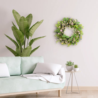 24" Artificial Echinops Floral Spring Wreath