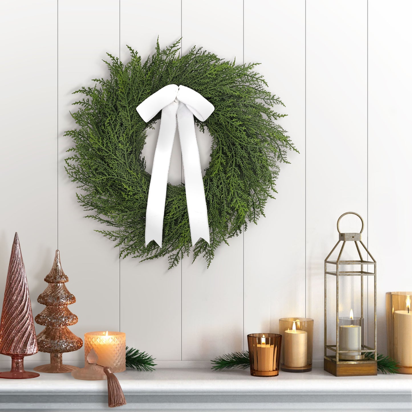 22" Cypress Wreath Wreath, 117 Branch Tips