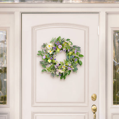 24" Artificial Daisy Floral Spring Wreath