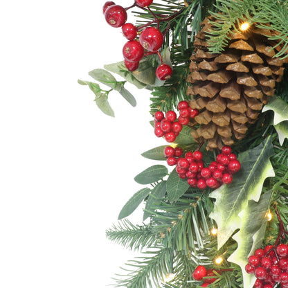 6' x 10" Battery-Operated Pre-Lit Decorated Artificial Garland