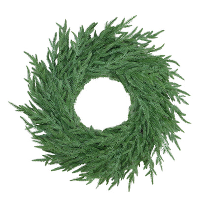 24" Norfolk Pine PE Wreath, 61 Branch Tips