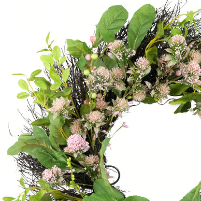 24" Artificial Echinops Floral Spring Wreath