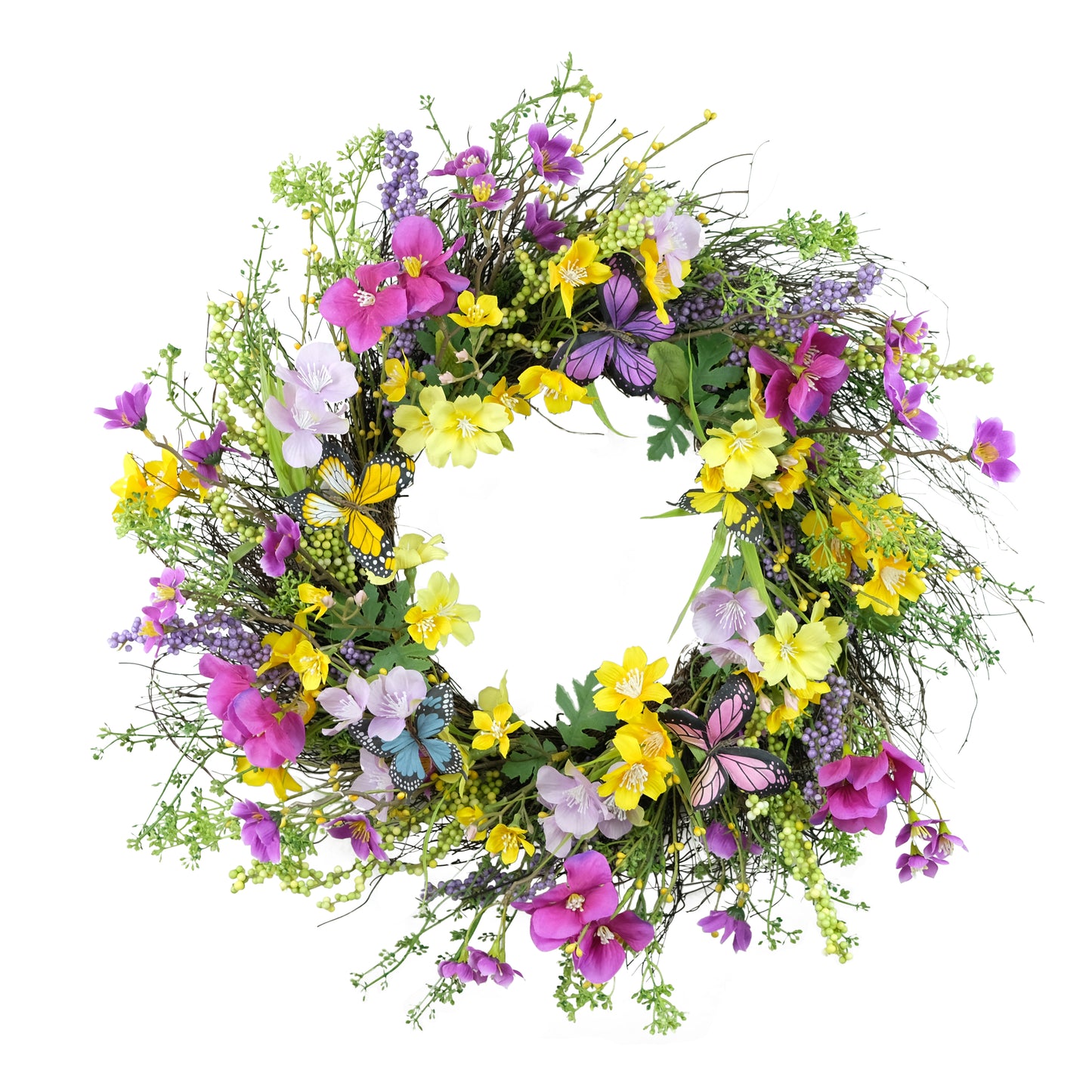 24" Artificial Dogwood Floral Spring Wreath