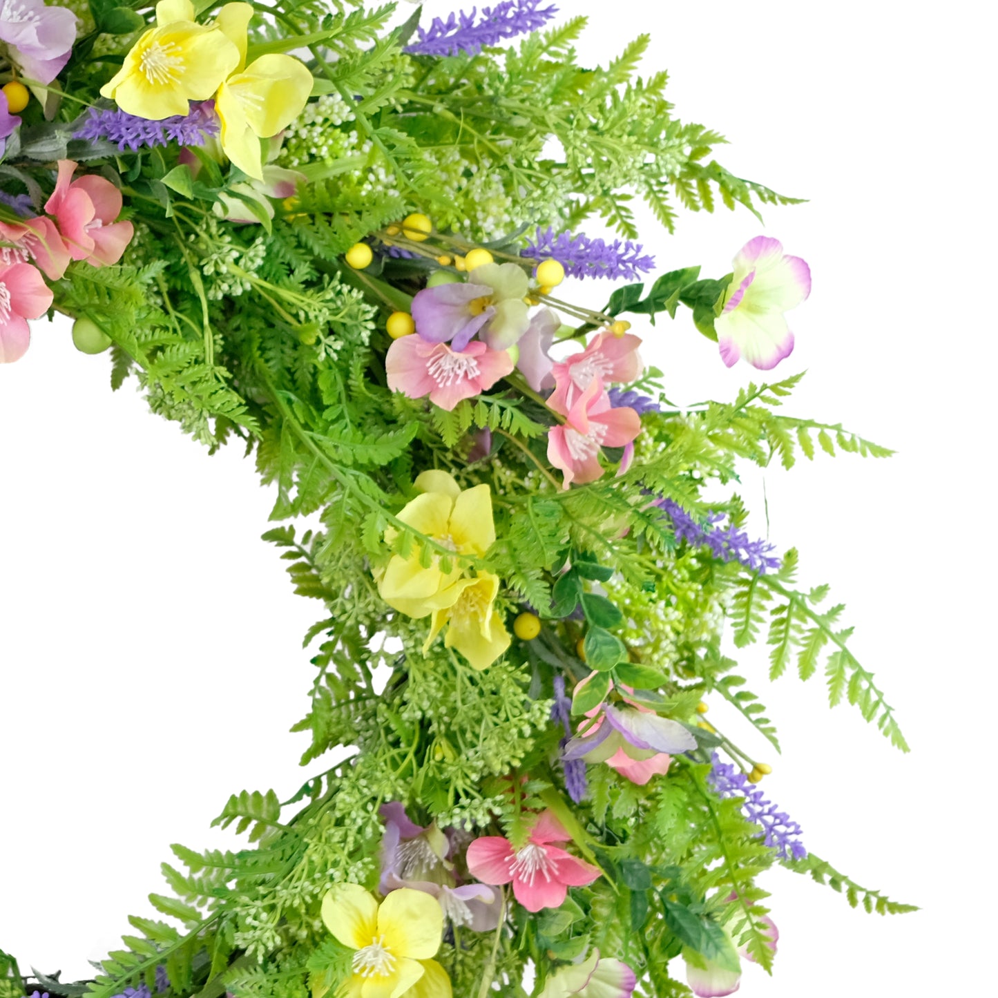 30" Artificial Dogwood & Lavender Floral Spring Wreath