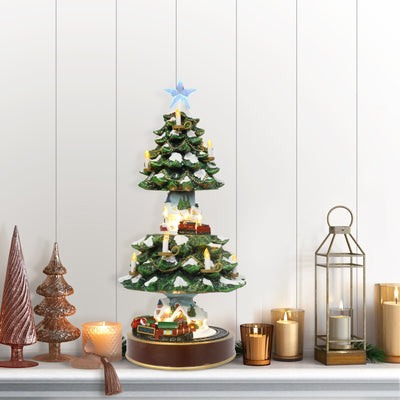 22" Animated Christmas Tree Village