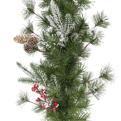 Pre-Lit 9' x 10" Decorated Christmas Garland with 100 Lights, Green