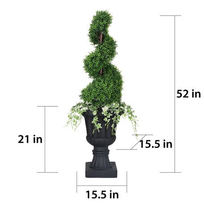 52" Topiary Spiral Boxwood Artificial Tree