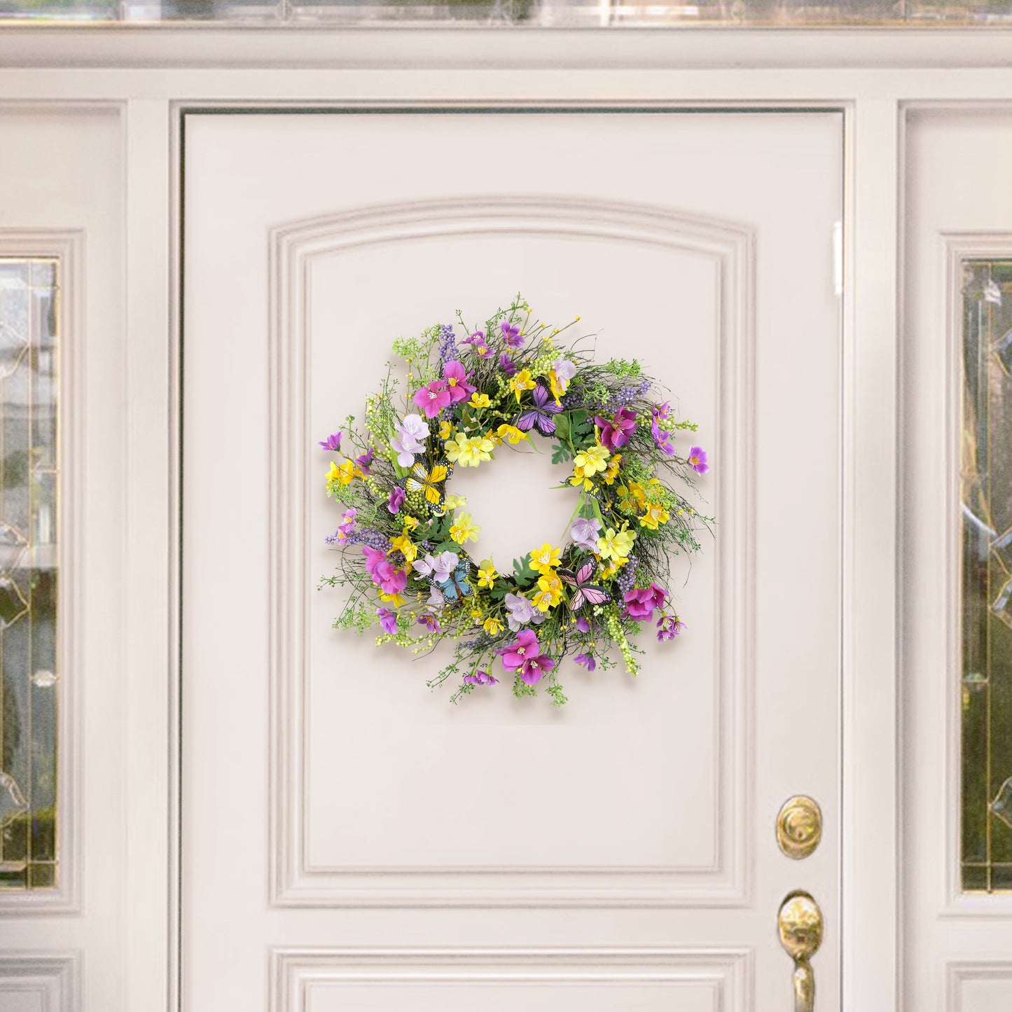 24" Artificial Dogwood Floral Spring Wreath