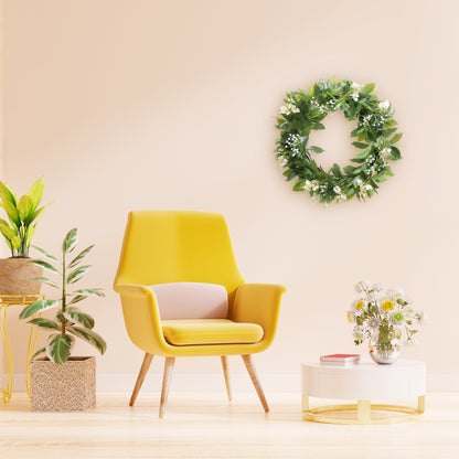 24" Artificial Gypsophila Dogwood Floral Banyan Leaves Spring Wreath