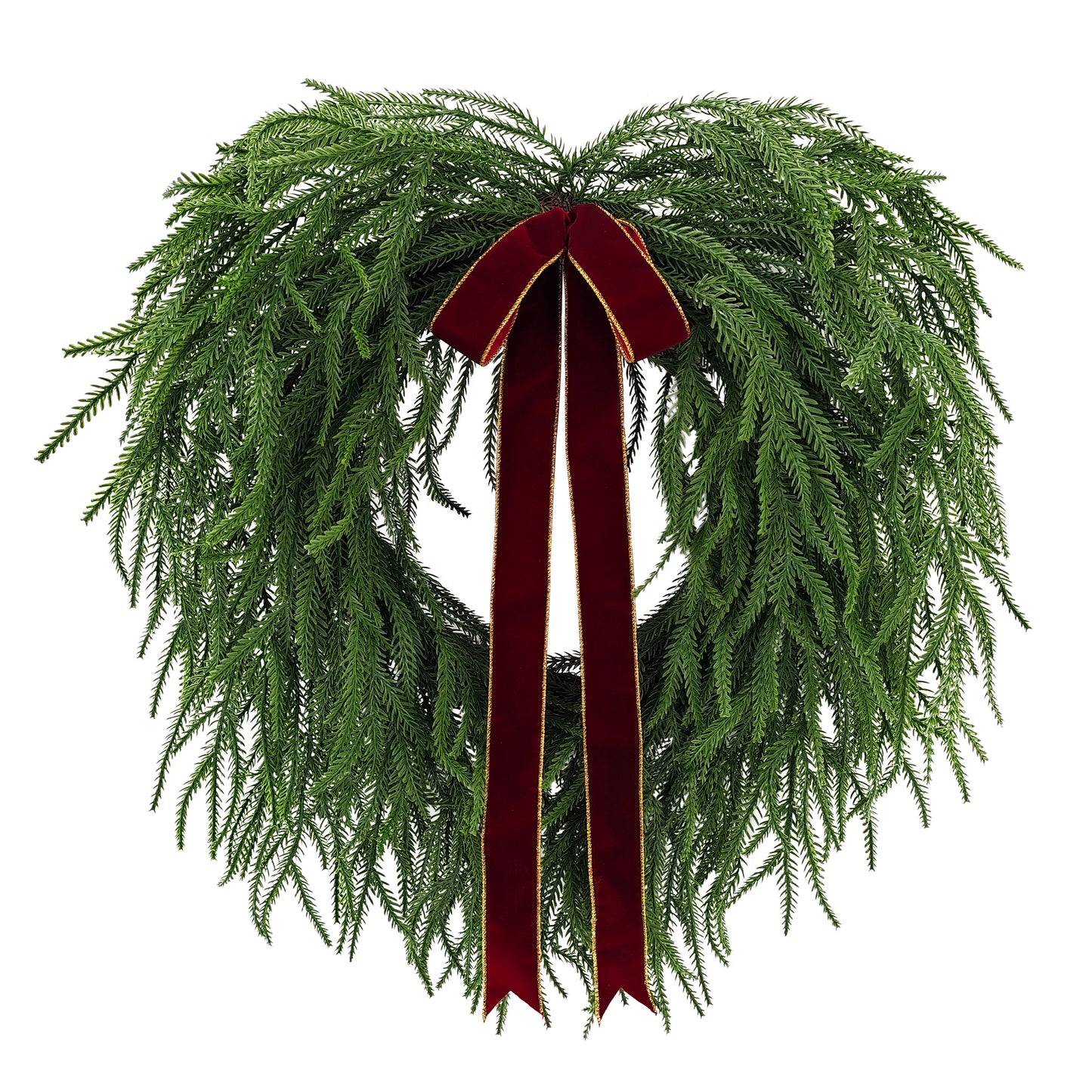 22" Norfolk Pine Wreath, 58 Branch Tips