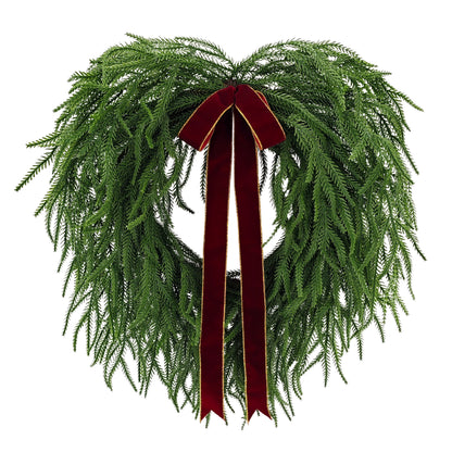 22" Norfolk Pine Wreath, 58 Branch Tips