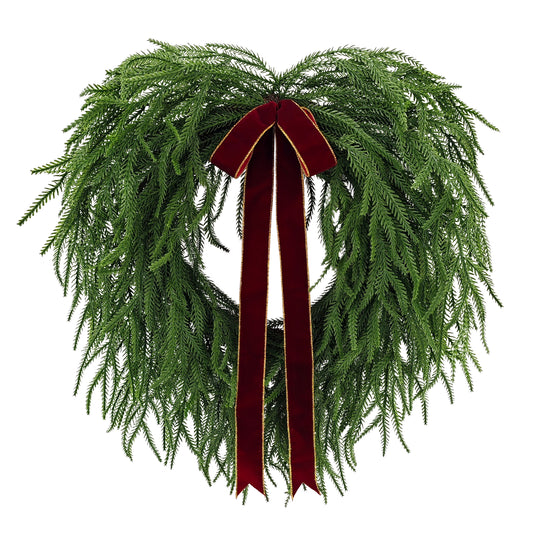 22" Norfolk Pine Wreath, 58 Branch Tips