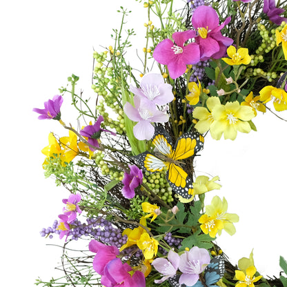 24" Artificial Dogwood Floral Spring Wreath