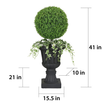 41" Topiary Boxwood Artificial Tree