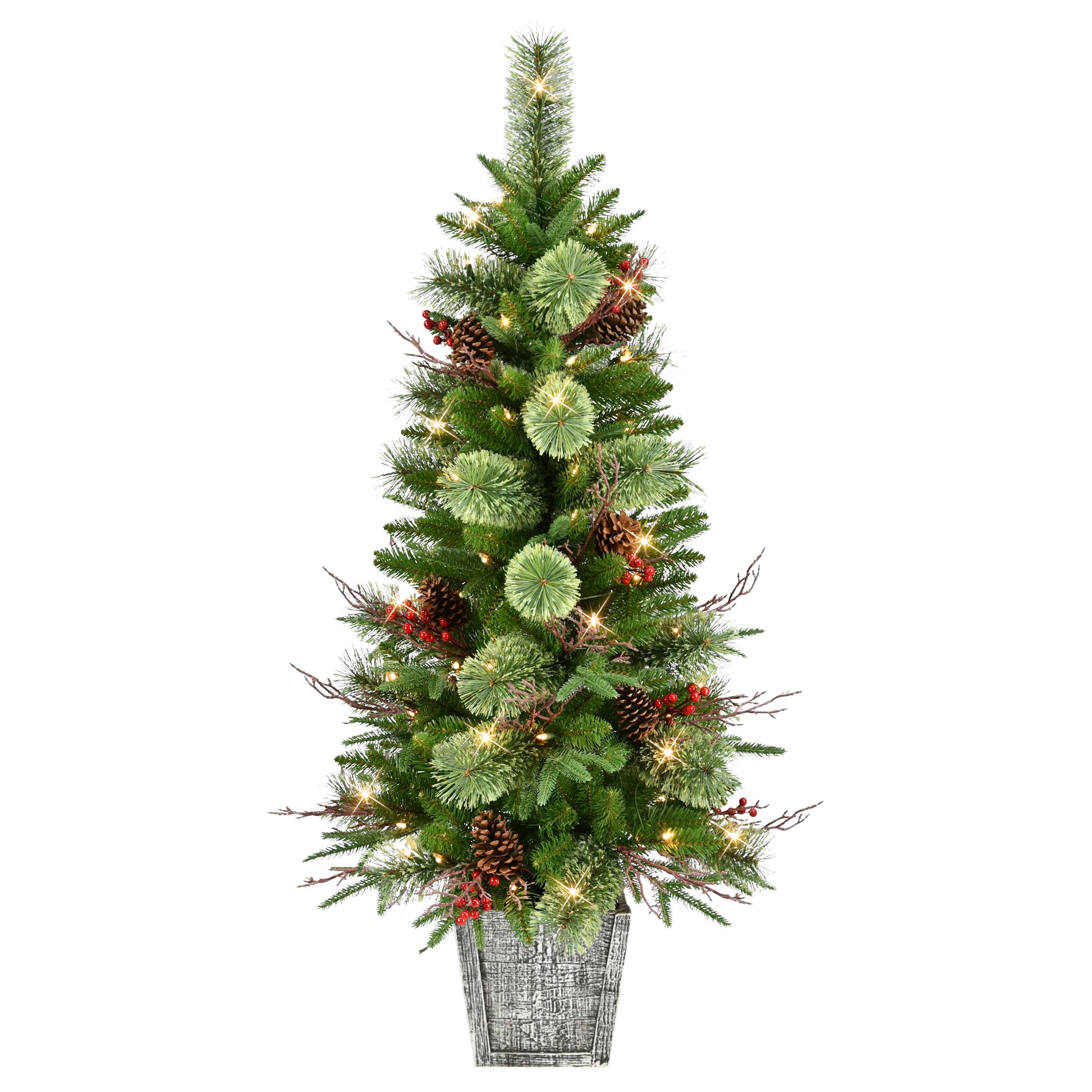 pre lit artificial indoor plants 4.5 ft. Pre-Lit Potted Artificial Tree