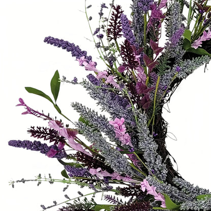 24" Artificial Lavender Floral Spring Wreath